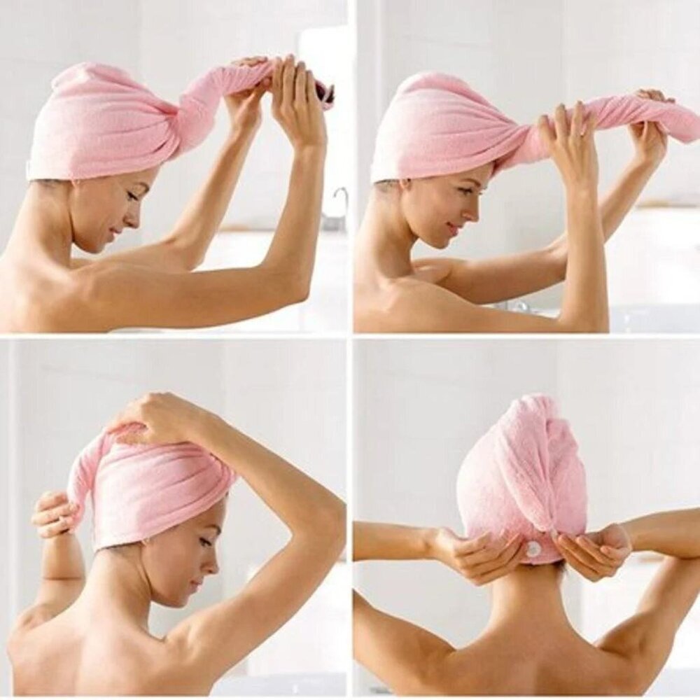 Hair Wrap Turban Towels Set of 3 Quick Dry Microfiber